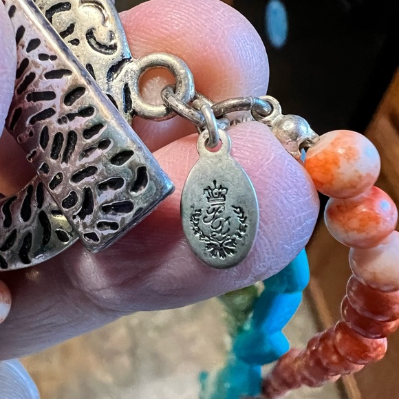 Premier Design Citrus beaded necklace with silver toggle closure. 3 strands - Picture 6 of 6